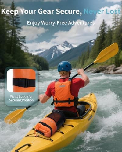 ECOHUB Waterproof Dry Bag with Waterproof Phone Case, 20L Roll Top Lightweight Dry Backpack with Long Adjustable Shoulder Strap for Kayaking Hiking Canoeing Floating Rafting Swimming, Burnt Orange — view 6