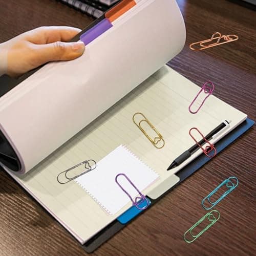 Metal Pen Clip – 8 Pack Heart Design | Sturdy, 2.75 inches, For Notebook — view 3