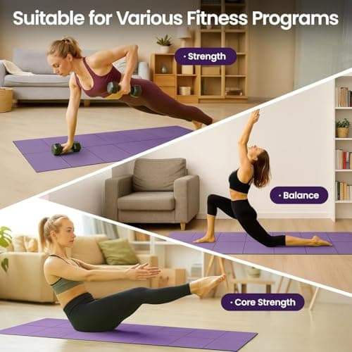 M.J COMFY-LIFE Travel Foldable Yoga Mat — 5mm Non-Slip Portable Exercise & Gym Mat for Yoga, Pilates, Travel & Fitness (Lightweight, Water-Resistant, Fits Backpack) — Unisex (Purple) — view 5