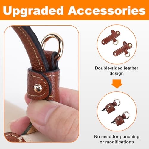 Strap for Longchamp Mini Bag Strap, Leather Non-Punched Adjustable Shoulder Strap for Long Champ — view 4