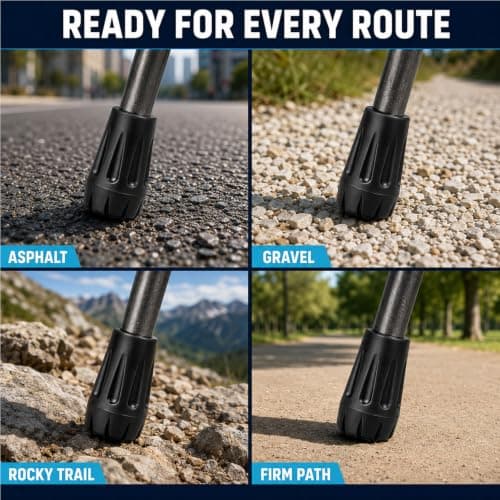 Walking Pole Rubber Tips, 8 Pack Trekking Pole Replacement Ferrules — view 6