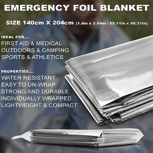 RE-GEN 4 Pack Emergency Thermal Foil Blanket. Travel Camping First Aid Medical Sports & Athletics — view 5