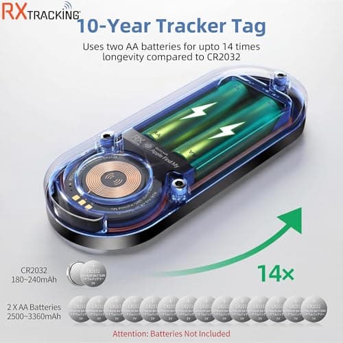 Ultra Long Life Tracker Tag | No Subscription – Works with Apple Find My | 2x AA Battery (14x Longer Life than CR2032) | Vehicle, Car, Bike, Scooter, Motorhome, Caravan, Van, Luggage — view 2