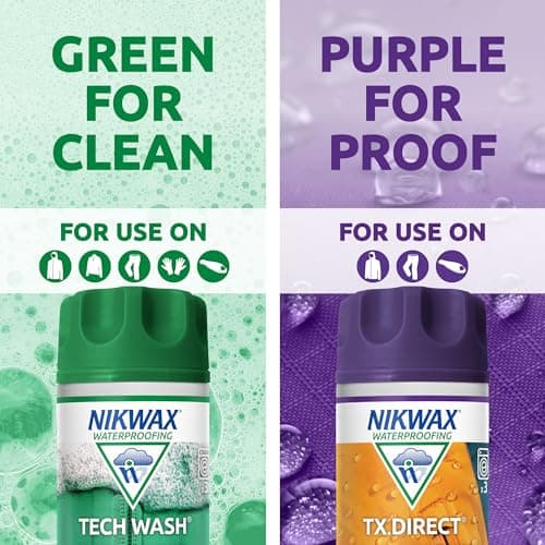 Nikwax Tech Wash & TX.Direct Twin Pack – Wash-In Cleaner and Waterproofer for Waterproof Outdoor Clothing, Restores Breathability and Performance, 2 x 300ml — view 5