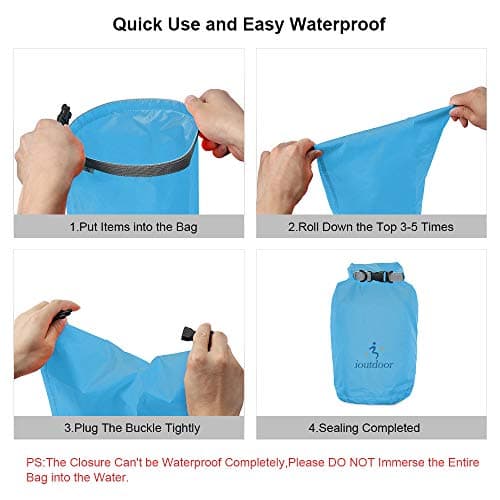 ioutdoor Boat Dry Bags 2L/5L/10L/20L/40L/70L Waterproof Dry Sack (Blue 2L) — view 5