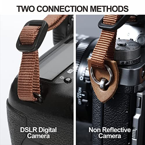 Camera Strap - 1.5" Cowhide Head Shoulder Neck Strap ,Retro Jacquard Embroidery Multi-pattern camera straps for Cameras and Binoculars,Cute Adjustable Thin Strap for Adults & Kids(Yellow Jacquard） — view 5