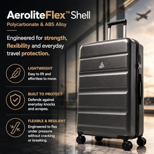 Aerolite Premium Extra Large 32in 144L FlexShell Hard Shell Suitcase — view 2