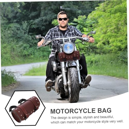 Cabilock Brown Pu Leather Motorcycle Side Bag Tool Organizer — view 5