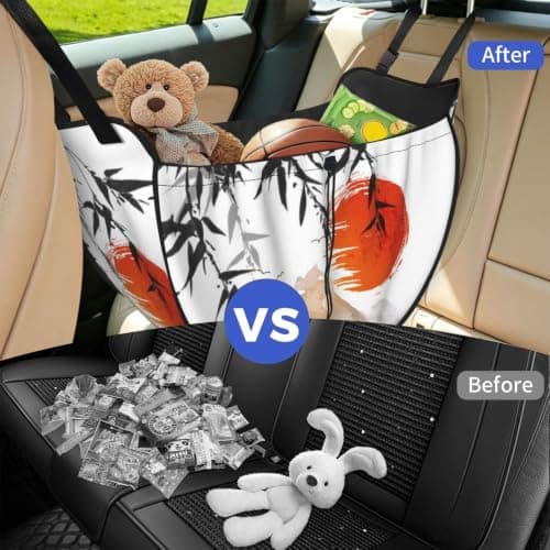 Alliya Japanese Bamboo Sun Car Seat Organizer Miscellaneous Sorting Bag Seat Backrest Bag — view 6