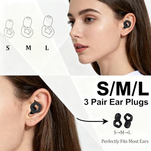 Ear Plugs for Sleep, 3 Pairs(S/M/L) Noise Cancelling Ear Plugs, Hearing Protection EarPlugs for Noise Reduction 35dB, Comfortable Silicone Earplugs for Sleep, Focus, Concerts, Study, Travel — view 4