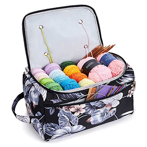 KALIDI Knitting Bag Yarn Wool Crochet Storage Bag Accessories Holder Large
