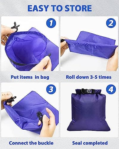 MOXTOYU Dry Bags Waterproof Set 6 Pack, Lightweight Large Capacity in 8L 5L 3.5L 3L 2.5L 1.5L Organizer Storage for Camping Outdoor Hiking Fishing Cycling Sack (DNAT-drybag-6pcs) — view 6