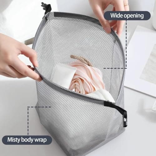 DSLKGWE Double Compartment Storage Bags for Travel Swimwears, Gray — view 6