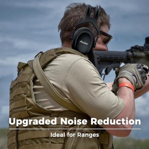 ProCase Extra Large SNR 37dB Noise Cancelling Headphones, NRR 30dB Hearing Protection Ear Muffs for Adults Noise Reduction, Wide Size Adjustment and Comfortable -Black — view 6