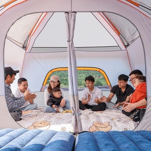 VGEBY Instant Pop Up Camping Tent, Spacious 2 Room Layout Quick Setup with Carry Bag for 4-6 Person for Family Camping and Outdoor Adventures (4-6 People) — view 6