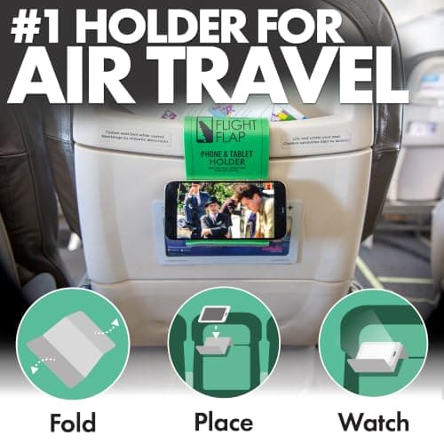 Flight Flap Airplane Phone Holder - Foldable Plane Phone Stand for Travel - Flexible Mobile Stand for Desk & Bed - Flight Mobile Holder Desk - Accessories Travel Essentials For Flying (Green) — view 2