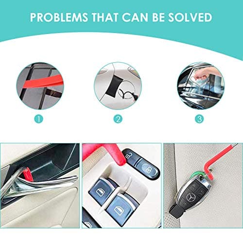 Car Tool Kit, Breakdown Emergency Kit with Long Reach Grabber, Professional Automotive Car Tool Kit Emergency Kit Essential Car Lockout Kit for Car Easy Grabbe with Air Wedge Pump, Non Marring Wedge — view 6