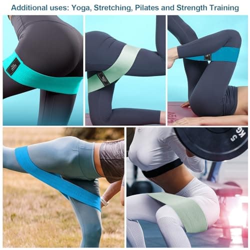 Booty Bands Glute Bands Set, Non-Slip Wider Thicker Fabric Resistance Bands, 3 Resistance Levels for Legs & Glutes Training, Home Workout for Women, Postpartum & Yoga Pilates — view 6