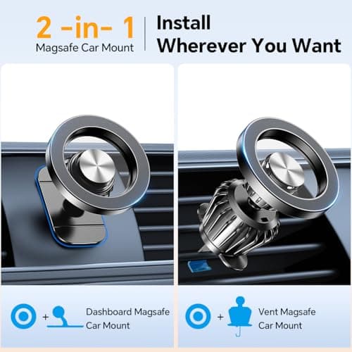 Coolpow for Magsafe Car Mount Magnetic Phone Holder for Cars【Strong Magnet】 — view 3