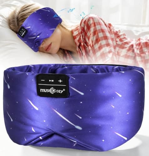 MUSICOZY Sleep Mask Headphones 100% Blackout Ice Silk Sleep Headphones