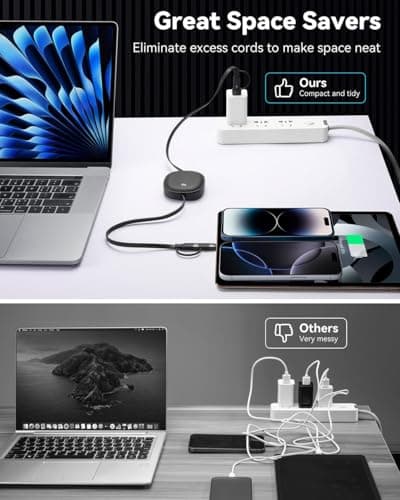 Minlu 100W Multi Charging Cable, 5 in 1 Retractable Charging Cable — view 6