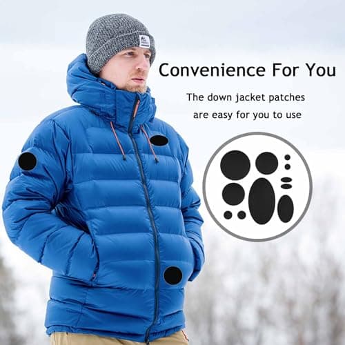 GRVICH 11 PCS Kit- Repair Patches for Down Jackets, Nylon Repair Tape Self-Adhesive Repair Patch, Round and Oval Shape Black Fabric Repair Patch, for Coat Clothes Tent Sleeping Bag Ski Clothing — view 4