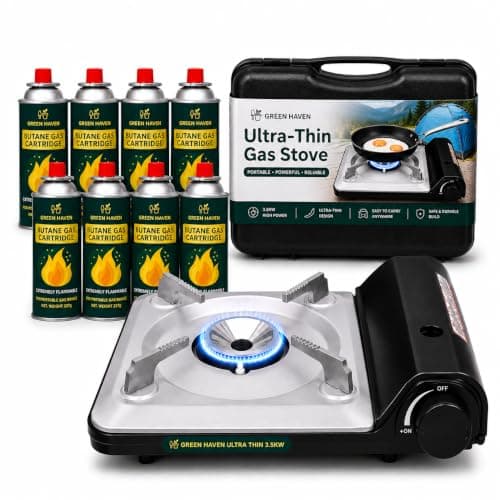 Green Haven Camping Stove Gas Portable | Camping Cooker Single Burner Slim