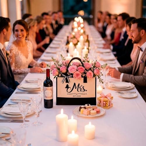 RUQVKWLA Bride To Be Gifts 2026 Tote Bag Set with Makeup Bag and Card Mrs Canvas Bag Wedding Gift for Bride To Be Bridal Shower Engagement Bachelorette Party Honeymoon Large Capacity Gift Set — view 3