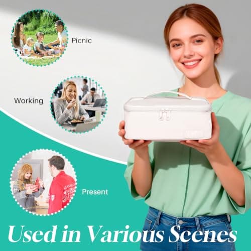NOL Natural Organic Lifestyle Lunch Bag for Adults – Compact Insulated Lunch Box with Food-Grade Aluminum Lining, Leak-Proof Cooler for Work, Travel | Portable Thermal Meal Tote with Handle, Cream — view 6