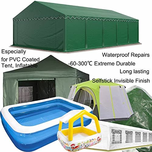 LANUCN Invisible Tent Repair Tape, 5cm x 5m Heavy Duty Tenacious Tape Patch for PVC Coated Awning, Gazebo, Canvas, Nylon, UV Resistant Air Bed Paddling Pool Puncture Repair Kit — view 3
