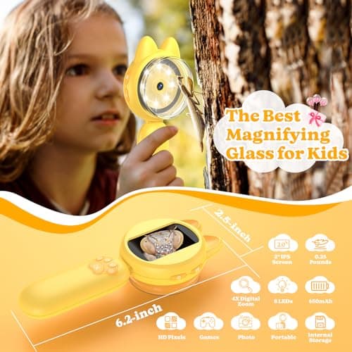 Microscope for Kids - Portable Magnifying Glass with 2-Inch IPS Screen — view 2
