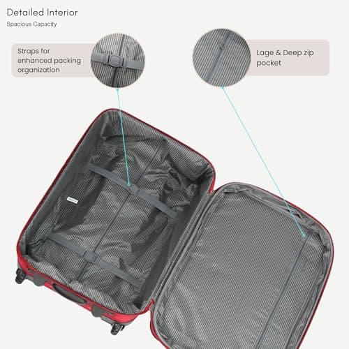 ARIANA® Lightweight Hand Luggage Cabin Size Trolley Suitcase Easyjet Underseat Cabin Carry On Travel Bag 45x36x20cm (Black) — view 3