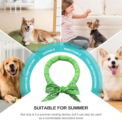 Cooling Bandana for Dogs,Absorbent Instant Cooling Towel | Summer Dog Cat Ice Neck Scarf - for Small Medium Large Breeds Puppy Kitten Home Travel Outdoor Hiking Camping — view 4