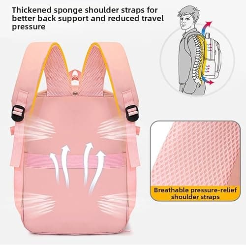Treer Ryanair Cabin Bags 40x30x20 Underseat Travel Backpack Cabin Bag Carry on Waterproof Hand Luggage for Airplanes, Multiple Pockets Comfort Rucksack for Men, Women (Pink) — view 6