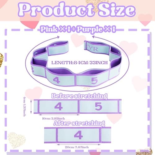 Invalidism 2 Pcs Stretching Bands Gymnastics Stretch Band Yoga Straps(Pink) — view 2