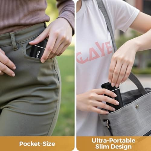 【Upgraded】 Exllena Small Water Bottle for Handbag – 250ml Small Flask for Hot & Cold Drinks, Perfect Small Insulated Water Bottle for Travel, Milk, Coffee... (Black) — view 6