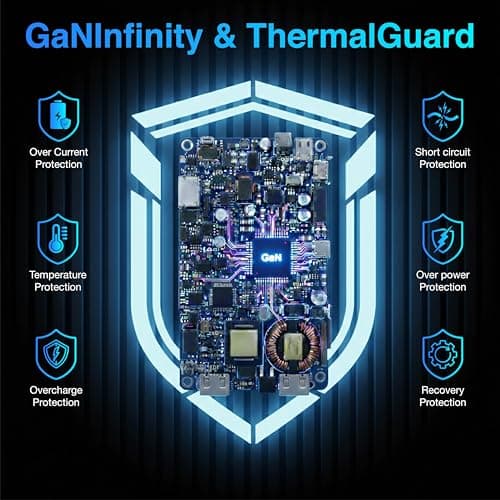 SMARTGEAR 65W USB C Charger, Ultra Thin GaN Dual Port Travel Charger with UK EU US Plug, Fast Charging Adapter for MacBook Pro Air, iPhone 17 16 15, iPad Pro, Samsung Galaxy — view 5