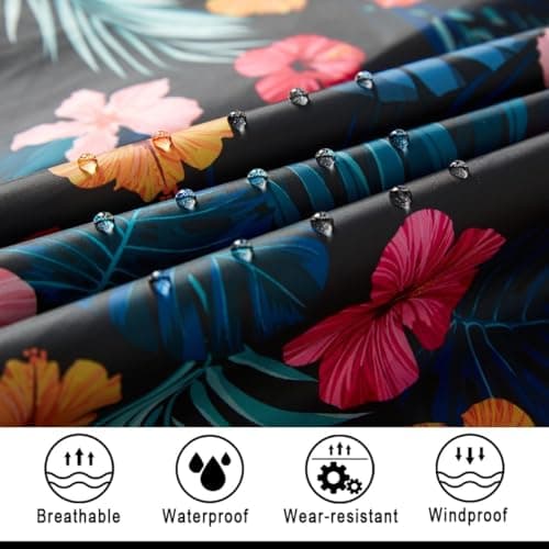 Royalotic Rain Poncho Reusable Adult Waterproof Hood Raincoat Packable Rain Jacket with Zipper Lightweight Cape with Pocket Floral — view 6