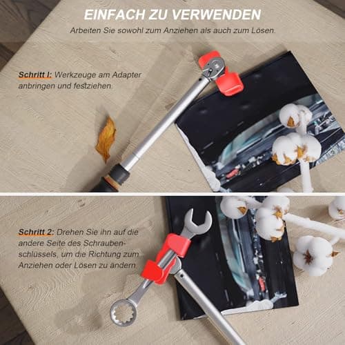 Rybtd Red Wrench Extension，Universal Wrench Extender Adapter，Extender Wrench Adapter，Wrench Extender Mechanics Tool，Wrench Extender Adaptor for 1/2 Inch Driver and 21mm Hex Driver — view 4