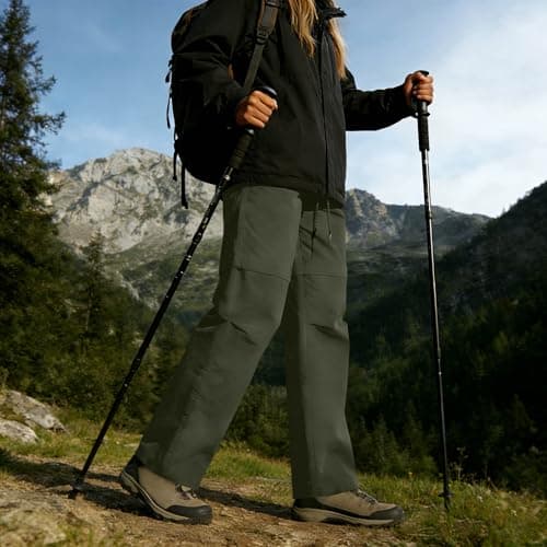 Womens Zip-Off Trousers Hiking Cargo Pants Convertible into Shorts Pockets Waterproof Sun Protection UPF 50+ Quick Dry Stretch Walking Lightweight Bottom Travel Fishing Running Camping Army Green M — view 5