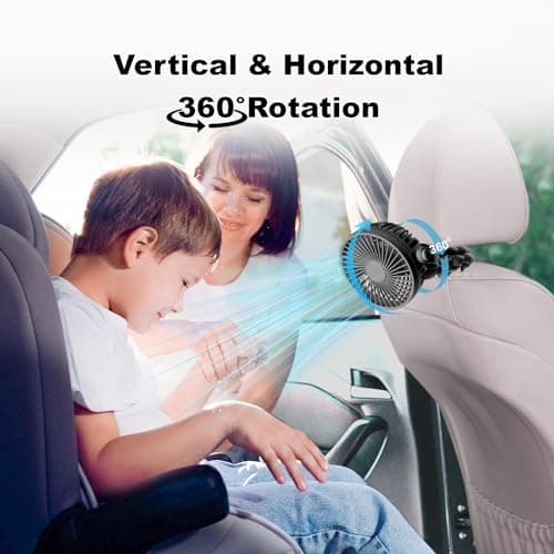 PaPaFboy Pram Fan, Rechargeable 3-Speed Clip On Fan, Black — view 5