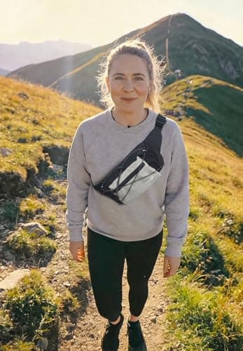Waist Pack with Security Pocket, Large Capacity & Expandable – Multifunctional Bum Bag/Chest Pack for Hiking, Cycling, Skiing & Travel (Ivory) — view 6
