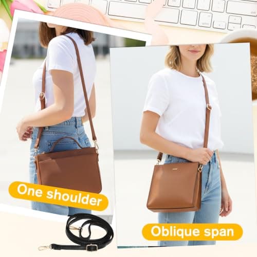 YBEATY Purse Strap Replacement Genuine Leather Strap Adjustable Crossbody Bag Straps Shoulder Extended Long Thin Black Handbags for Women Handbags Purse Extender Chain Straps Crossbody (coffee brown) — view 5