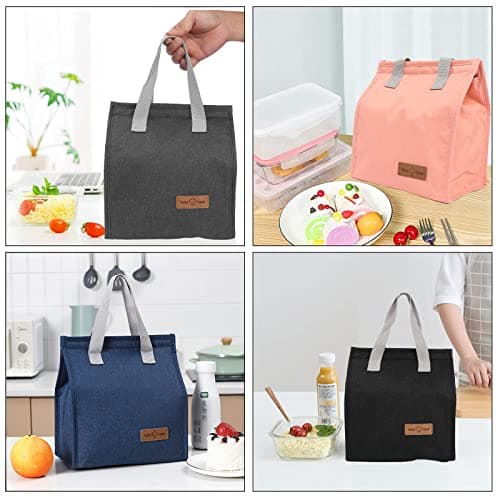 Yikki Lunch Bags for Women Men, Reusable Leakproof Kids Lunch Bag, Gray — view 6