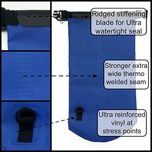 Premium Waterproof Bag, Sack with Phone Dry Bag and Long Adjustable Shoulder Strap Included, Perfect for Kayaking/Boating/Canoeing/Fishing/Rafting/Swimming/Camping/Snowboarding (Blue, 20 L) … — view 5