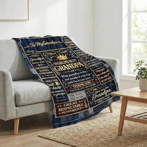 SIMDAO Grandad Birthday Gifts, Flannel Blanket 50"X60", Best Grandad Gift, Grandads Gifts From Grandchildren, Presents for Grandpa — view 6
