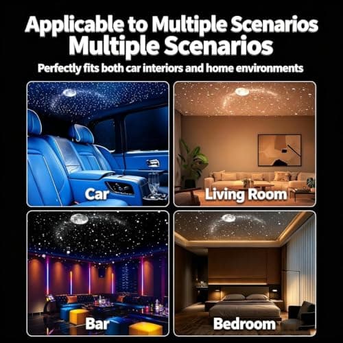 HD Smart Dynamic 5D Holographic Night Light Projector, Plug and Play HD Star Projector with 3/6/12/24 Projection Films, 360° USB Galaxy & Moon Projectors Light (with 12 Films) — view 4