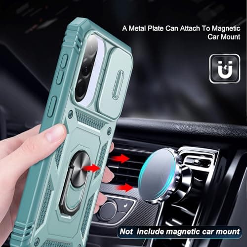 LeYi for Samsung Galaxy A57 5G Phone Case with Camera Cover Slider, Green — view 5