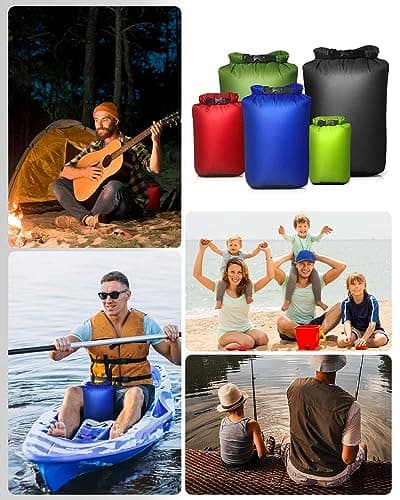 Victoper Waterproof Dry Bag Set 5Pcs, Lightweight Large Capacity Ripstop Dry Bags Waterproof in 3L 5L 10L 15L 20L Organizer Storage Bags for Outdoor Hiking Camping Fishing Cycling (Dry Bag 5PCS) — view 5