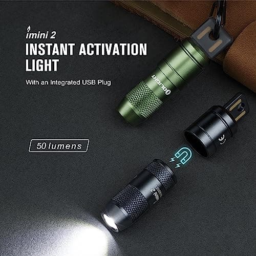 OLIGHT imini 2 Keychain Rechargeable Small EDC Torch, OD Green — view 2